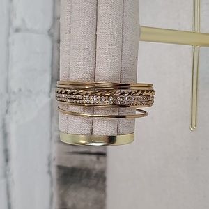 Amrita Singh Traditional Indian Design 7-pc Gold Tone Stacking Bangle Bracelets